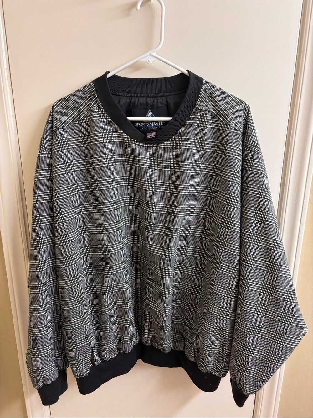 Vintage 90s Sportsmaster Club Collection Pullover Windbreaker Grey Patterned USA